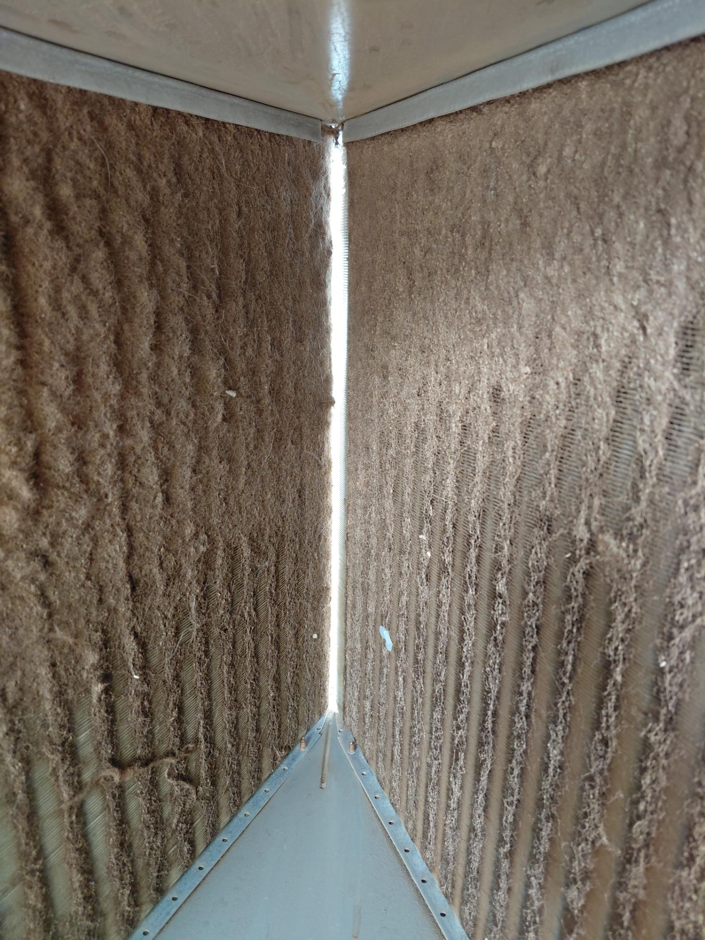 HVAC coil condition documented before cleaning.