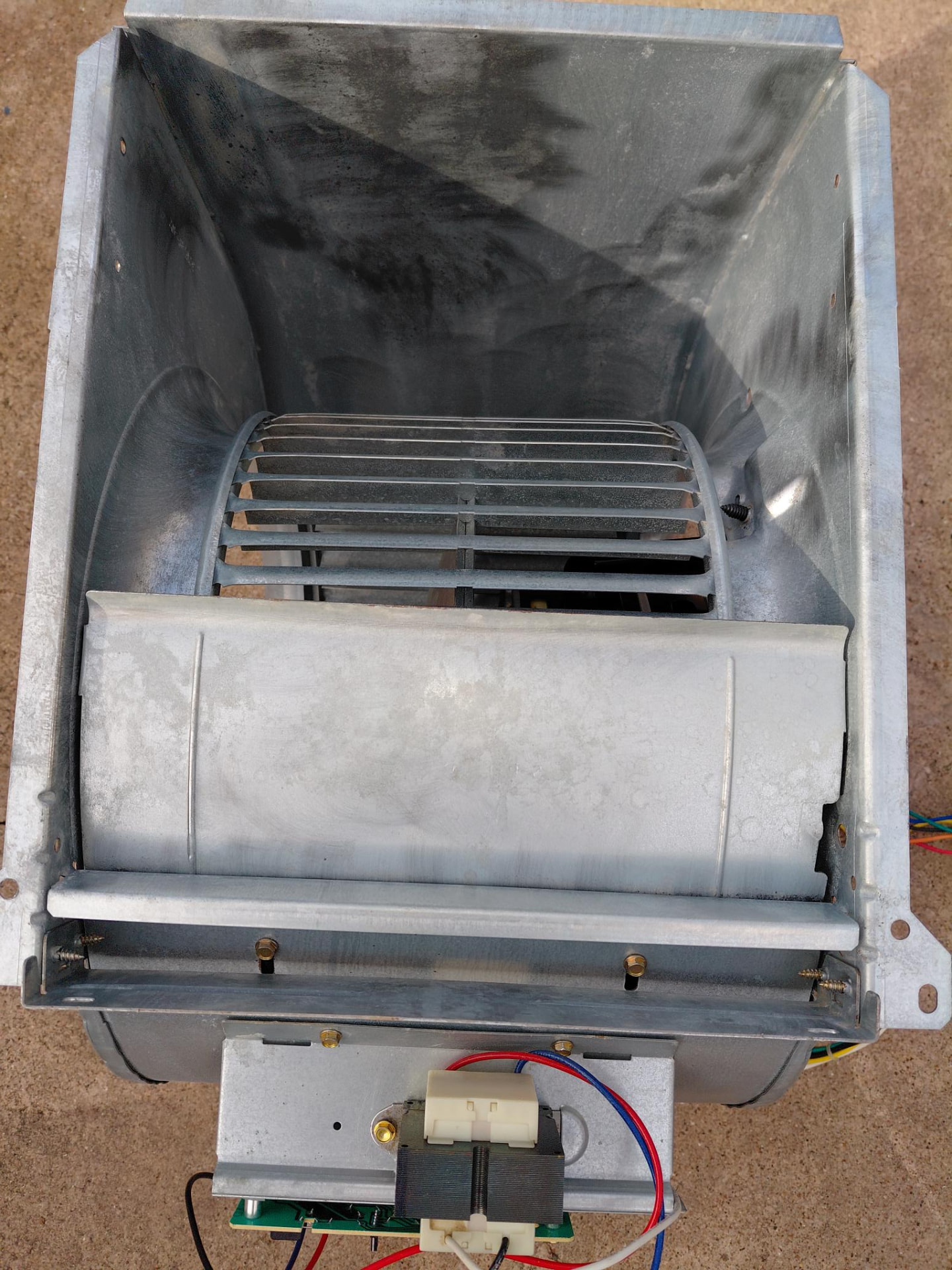 Blower assembly documented after cleaning.
