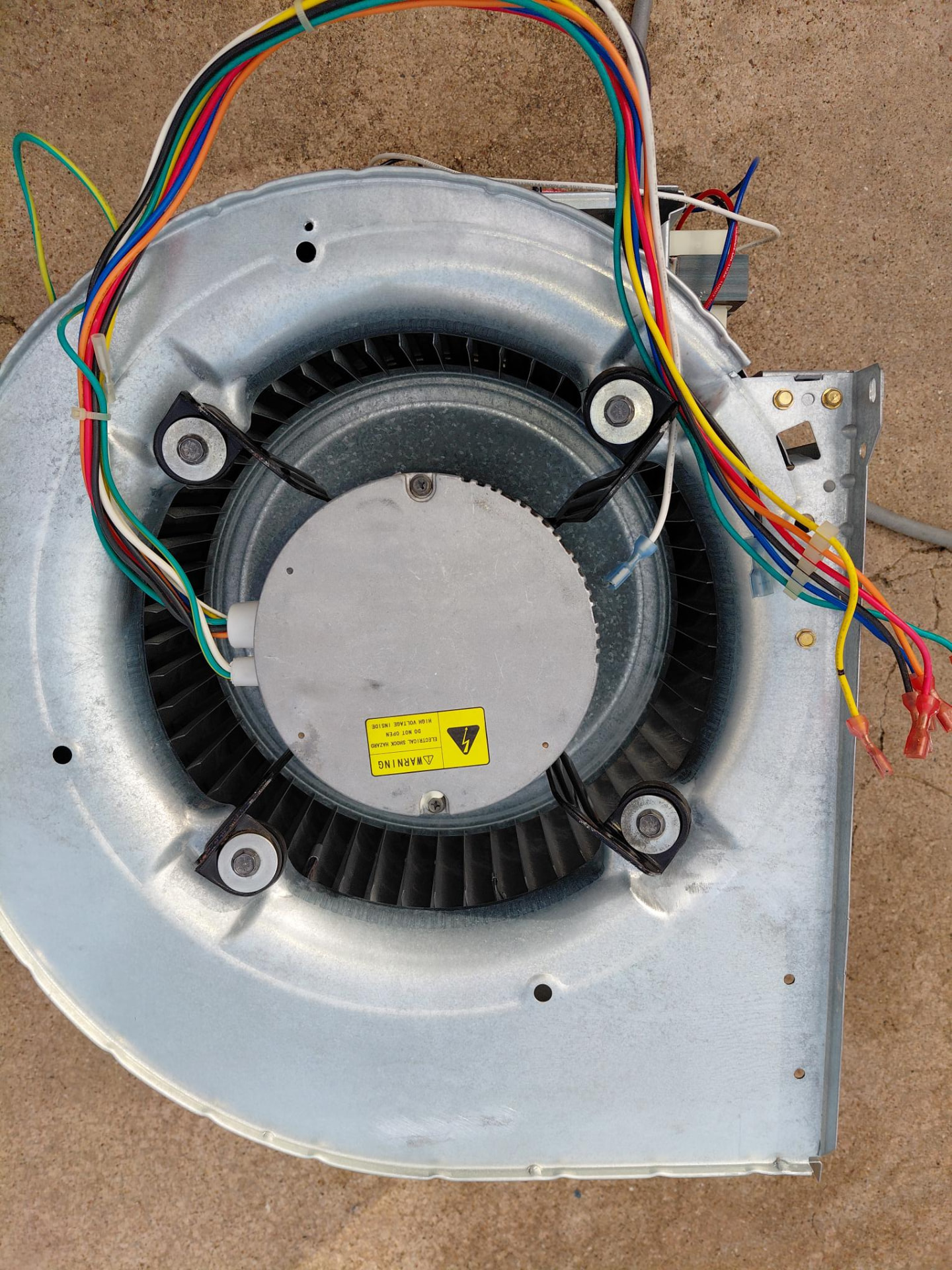 Serviced blower assembly and housing.